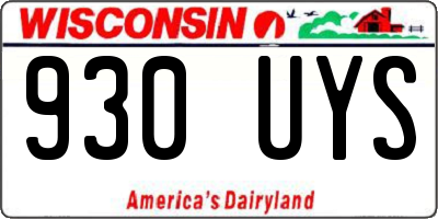WI license plate 930UYS