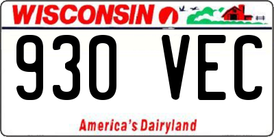 WI license plate 930VEC