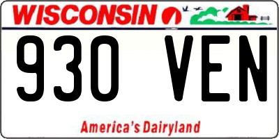 WI license plate 930VEN
