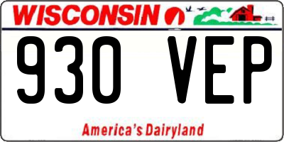 WI license plate 930VEP