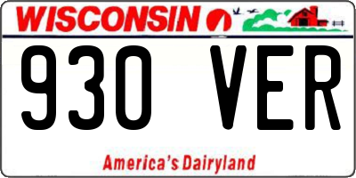 WI license plate 930VER
