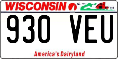 WI license plate 930VEU