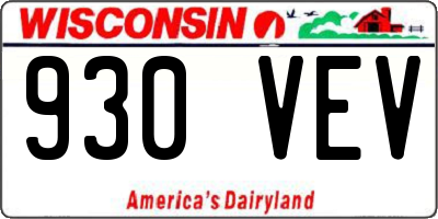 WI license plate 930VEV