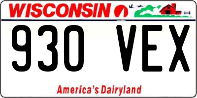 WI license plate 930VEX