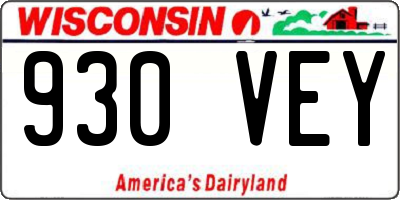 WI license plate 930VEY