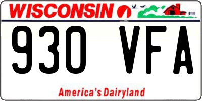 WI license plate 930VFA