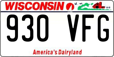 WI license plate 930VFG