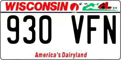 WI license plate 930VFN