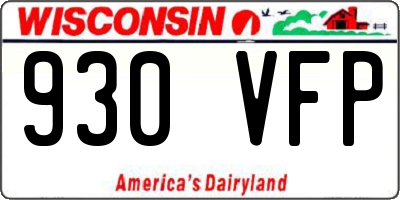 WI license plate 930VFP