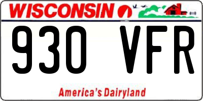 WI license plate 930VFR
