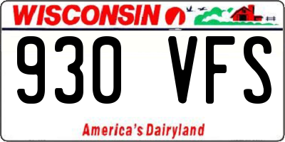 WI license plate 930VFS