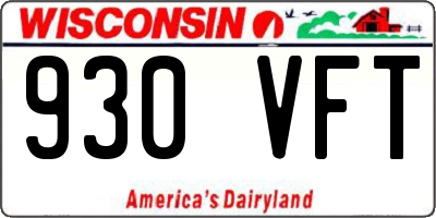 WI license plate 930VFT