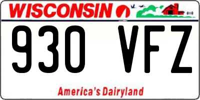 WI license plate 930VFZ