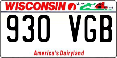 WI license plate 930VGB