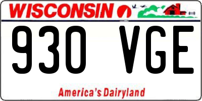 WI license plate 930VGE
