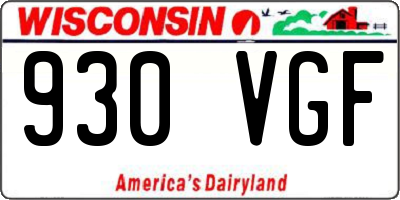 WI license plate 930VGF