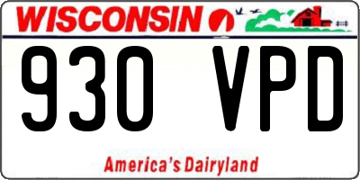 WI license plate 930VPD