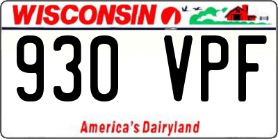 WI license plate 930VPF