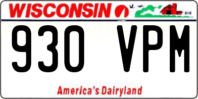WI license plate 930VPM