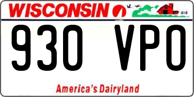WI license plate 930VPO