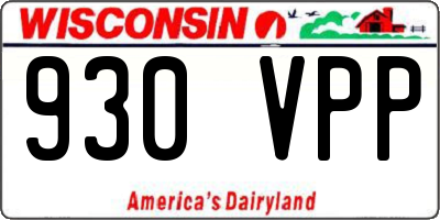 WI license plate 930VPP