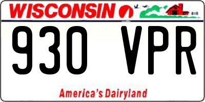 WI license plate 930VPR