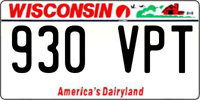 WI license plate 930VPT