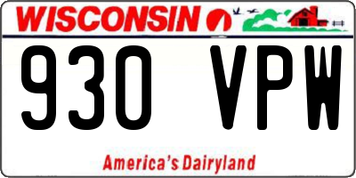 WI license plate 930VPW