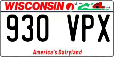 WI license plate 930VPX