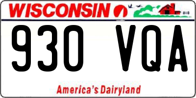 WI license plate 930VQA