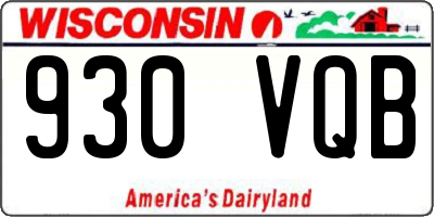WI license plate 930VQB