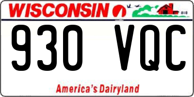 WI license plate 930VQC