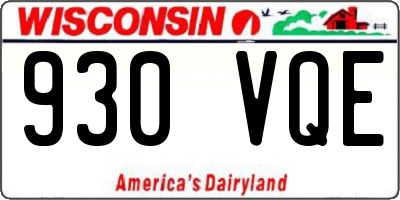 WI license plate 930VQE