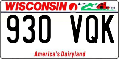 WI license plate 930VQK
