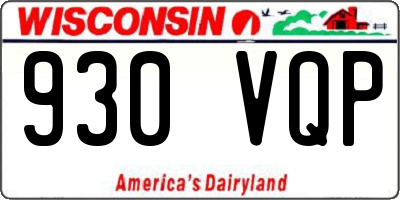 WI license plate 930VQP