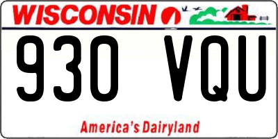 WI license plate 930VQU