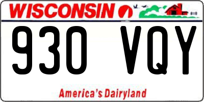 WI license plate 930VQY