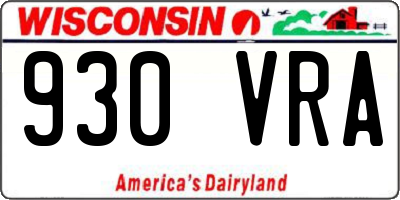 WI license plate 930VRA