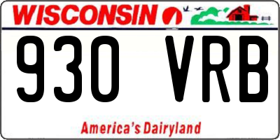 WI license plate 930VRB