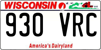 WI license plate 930VRC