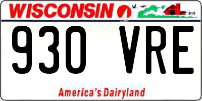 WI license plate 930VRE