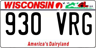 WI license plate 930VRG