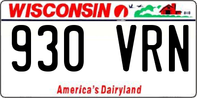 WI license plate 930VRN