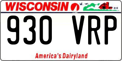 WI license plate 930VRP