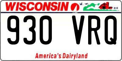 WI license plate 930VRQ