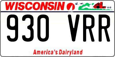 WI license plate 930VRR