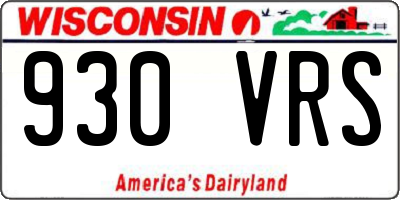 WI license plate 930VRS