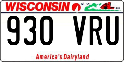 WI license plate 930VRU