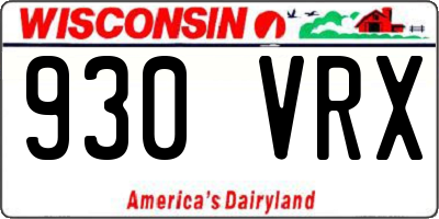 WI license plate 930VRX
