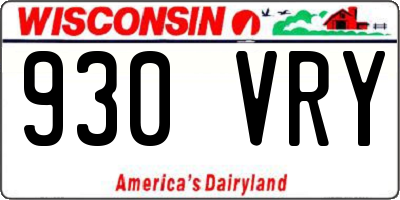 WI license plate 930VRY